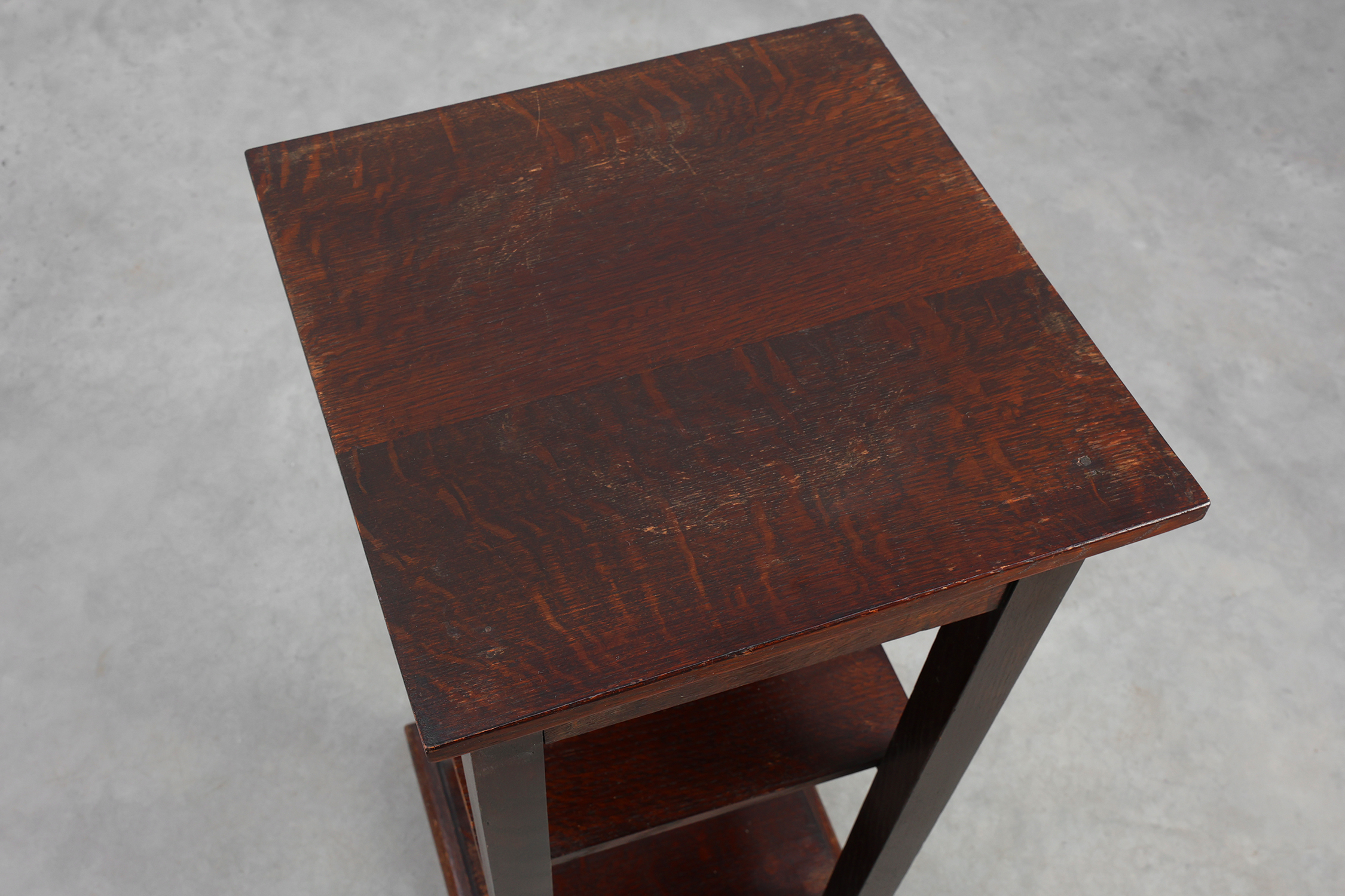 Art Deco dark oak pedestal, Belgium 1920sthumbnail